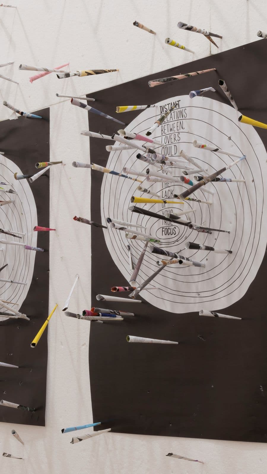 Born to Play, Navid Nuur, Untitled (Distant relations between lovers could fail by the lack of your true focus) (detail), 1986-2026, mixed media, variable dimensions. Bonnefanten Collection Photo: Jhoeko 