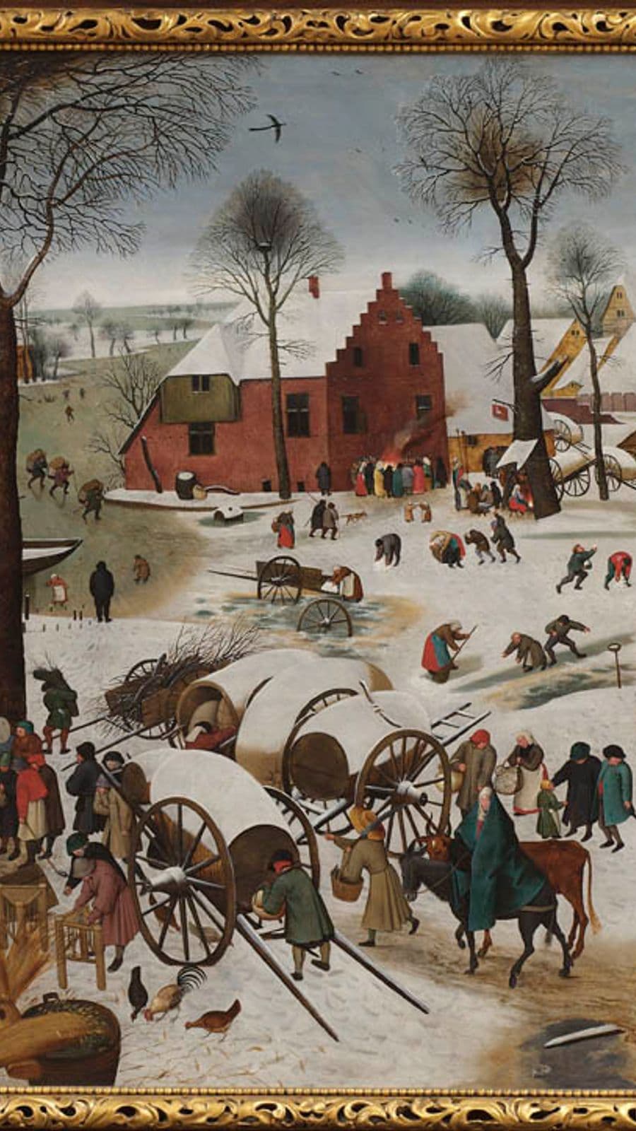 Pieter Brueghel de Jonge, Volkstelling te Bethlehem (Census in Bethlehem), ~1605 – 1610. Collection Bonnefanten.